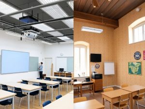 Școală finlandeză modernă versus sală de clasă românească tradițională.